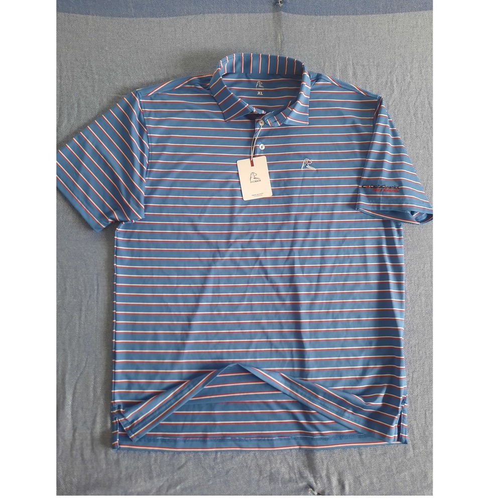 Rhoback The Old Glory Stripe Performance Polo Blue Red XL MPOLO0002-0007 SEE